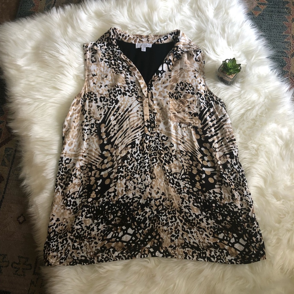 Joseph A. Animal print tank top